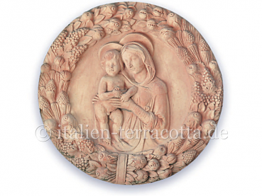 Terracotta Relief - Die Jungfrau mit dem Kinde Vergine E Figlio in Ghrilanda - Luca della Robbia